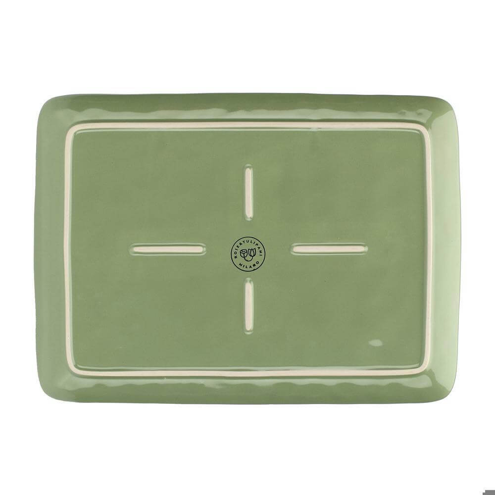 Rose & Tulipani Concerto Verde Oliva Tray 36cm